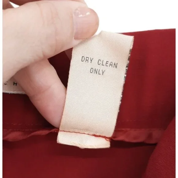 VTG 90s Apostrophe Burgundy High Rise Satin Ribbon Belt Bow Tie Dress Pants 18 - Picture 10 of 12